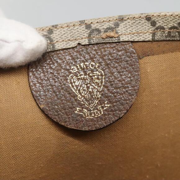 GUCCI GG Supreme Web Sherry Line Tote Bag Pvc Beige - Picture 15 of 16